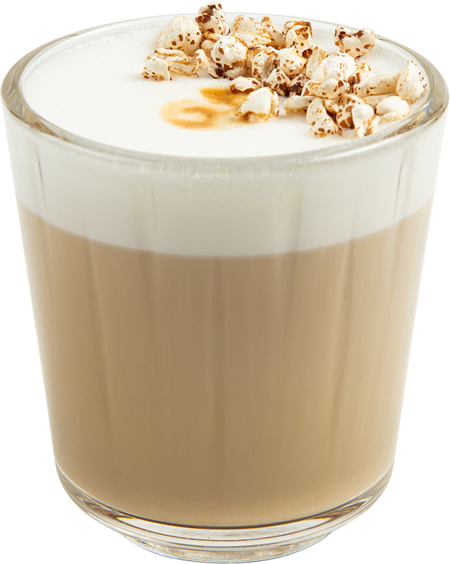Грибной латте с трюфелем и гречневым попкорном